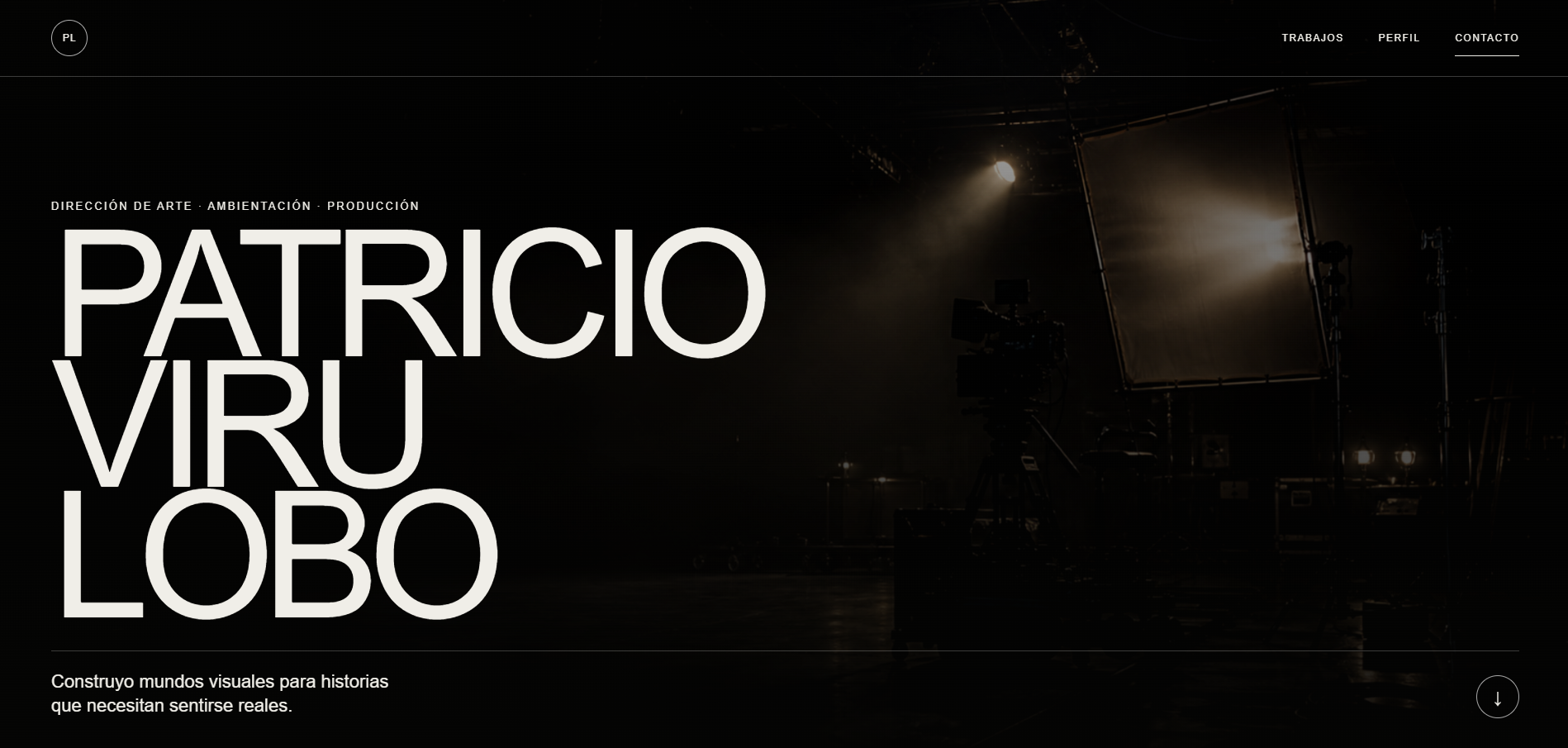 Portada del portfolio audiovisual de Patricio Viru Lobo